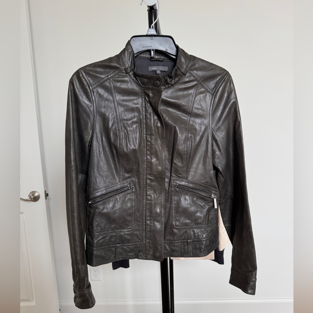 Vince Leather Jacket Size Small (S)